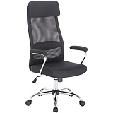 Кресло офисное Brabix Flight EX-540, хром, ткань, сетка, черное