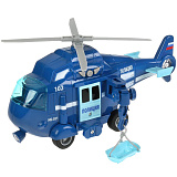 Машина Технопарк Вертолёт Полиция, свет + звук, 21 см, пластик, инерц.