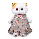 Мягкая игрушка BudiBasa Кошечка Ли-Ли, в платье с розами, 24 см