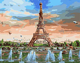 Картина по номерам Париж. Фонтаны, 40*50 см