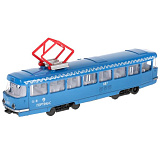 Трамвай Технопарк Гортранс, синий, инерционный, свет, звук