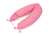Подушка для беременных Roxy-Kids Премиум, белый в розовый горох, холлофайбер + полистирол