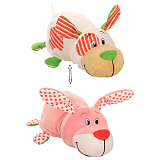 1toy Вывернушка Ням-Ням 2-в-1 35 см., плюш. Щеночек с ароматом мятной жвачки-Зайчонок с ароматом фруктовой жвачки,пакет