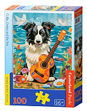 Пазл Castorland Колли, гитара и море, 100 эл.