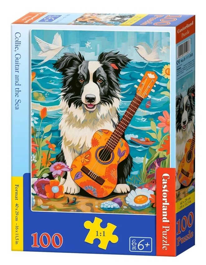 Пазл Castorland Колли, гитара и море, 100 эл. - фото