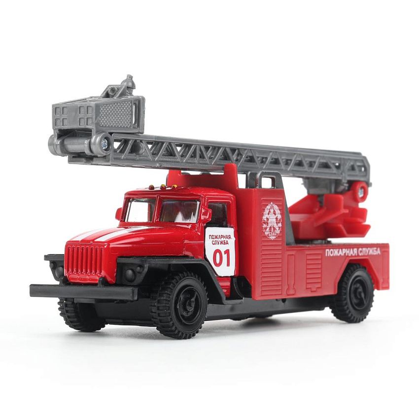 Машина Технопарк Урал Пожарная, 12см - фото