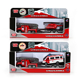 Набор из 2-х моделей Технопарк Пожарная Техника, 7.5 см