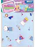 Пелёнка Multi Diapers непромокаемая, тёплая, для кроватки, из ультрасофта, 60х90 см, Мишки на голубом
