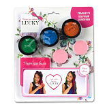 Набор 1Toy Lucky Пудра для волос 3 цвета со спонжем, красный, синий, зеленый