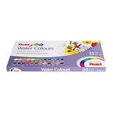 Краски Pentel Water Colours, акварельные, худож., 24 цвета, туба 5 мл, картон. упаковка