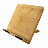 Подставка для книг и планшетов Brauberg, большая, бамбуковая, 34х24 см, регулируемый угол