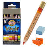 Карандаши цветные Koh-I-Noor Magic, 12 + 1 цв., 1/2 размера + точилка + ластик