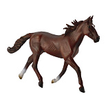 Фигурка Collecta Лошадь. Стандартбредный гнедой жеребец, каштановый, XL