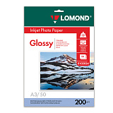 Фотобумага Lomond A3, большого формата, 200 г/м2, 50 листов, односторонняя, глянцевая
