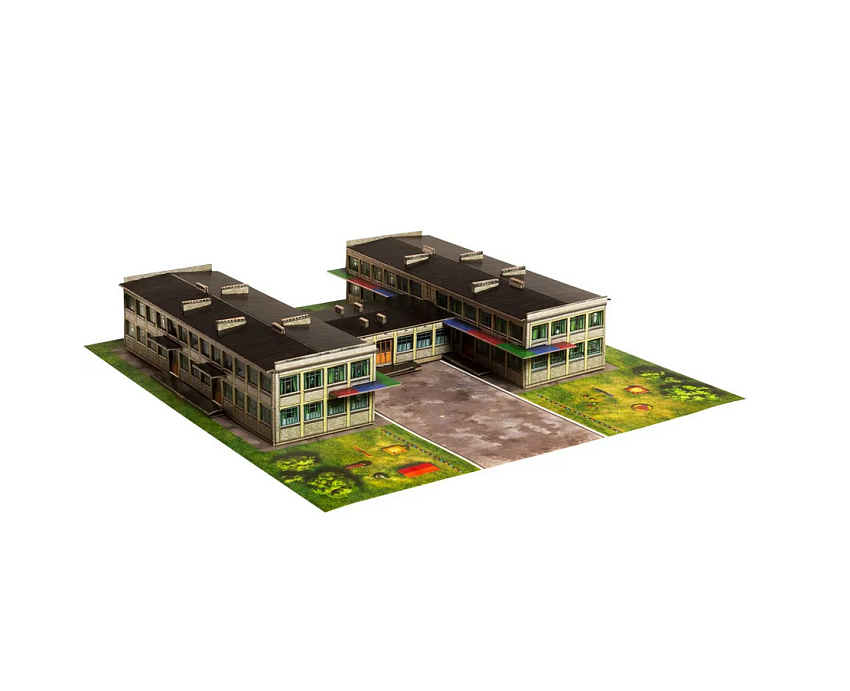 Сборная модель из картона Детский сад летом - фото