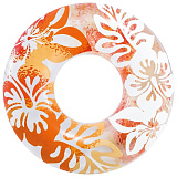 Надувной круг Intex Clear Color Tube, оранжевый, 91 см