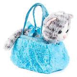 Мягкая игрушка Fancy Котик в сумочке-переноске, 15 см