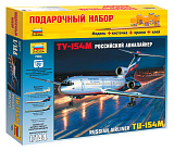 Сборная модель Звезда Российский авиалайнер Ту-154М, 1/144, Подарочный набор