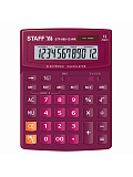 Калькулятор настольный Staff STF-888-12-WR, 200х150 мм, 12 разрядов, двойное питание, бордовый