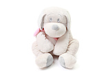 Мягкая игрушка Lapkin Собака, 60 см, белый/розовый