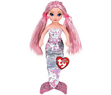 Мягкая игрушка TY Кора русалка, розовая, с пайетками, 20 см