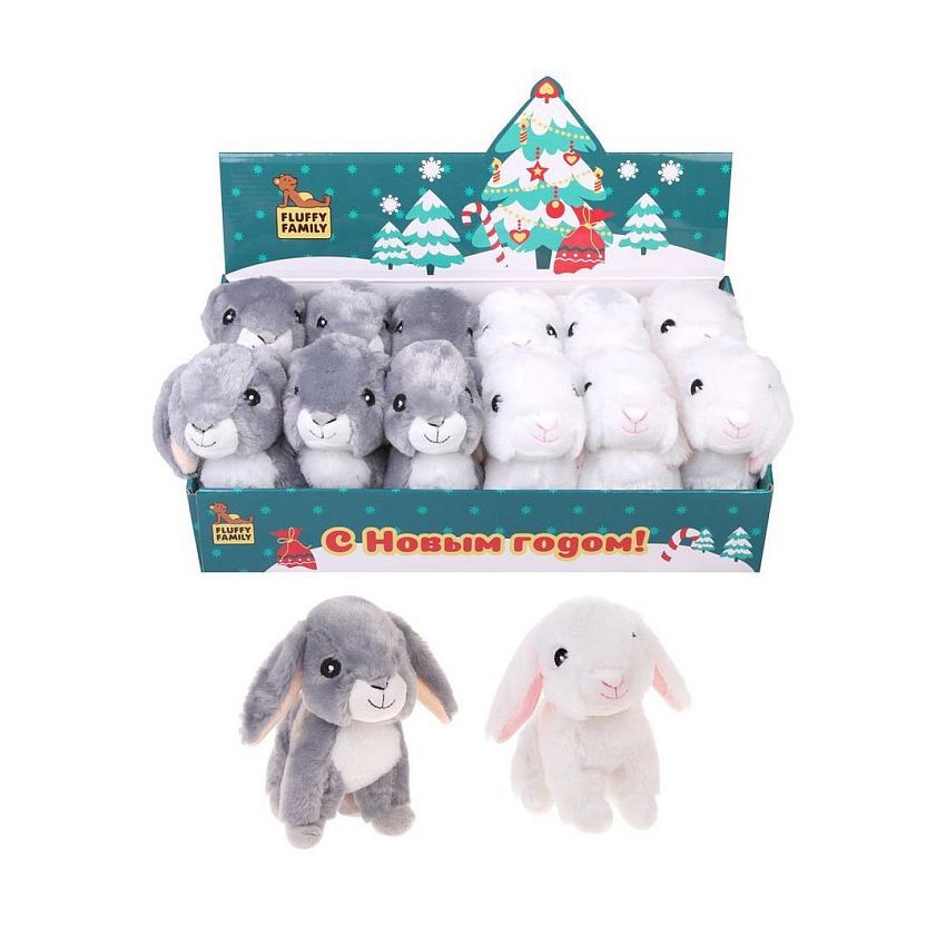 Мягкая игрушка Angel Collection Зайка новогодний, 15 см., в ассорт., дисплей - фото N2