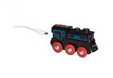 Игровой набор Brio Подзаряжаемый ретро-паровоз, с mini USB кабелем, движение, свет, звук