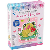 Алмазная фигурка с магнитом и ленточкой Оригами Лягушка с клубникой