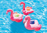 Надувной плавающий держатель для напитков Intex Фламинго, комплект из 3 штук