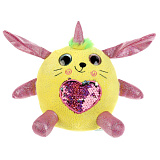 Мягкая игрушка Мульти-Пульти Кругляш, с пайетками в сердечке желт., 16 см 