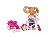 Кукла Simba Еви, 12 см, на велосипеде с собачкой