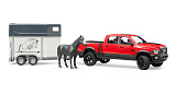 Пикап Bruder RAM 2500 Power Wagon с коневозкой и одной лошадью