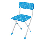 Детский стул Ника складной, мягкий, из легко моющейся ткани, синий