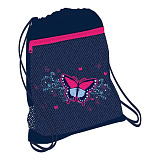 Мешок-рюкзак для обуви Belmil Butterfly Jeans, с вент. сеткой и объем. карм. на молн., 35х43 см