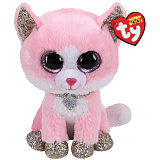 Мягкая игрушка TY Амая, кошка розовая, 15 см