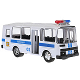 Модель автобуса Технопарк ПАЗ 3205, Полиция, инерционная, свет, звук