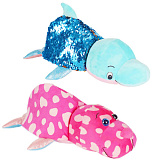 1TOY Вывернушка БЛЕСК с паетками 30 см Дельфи-Морж,бирка,пакет