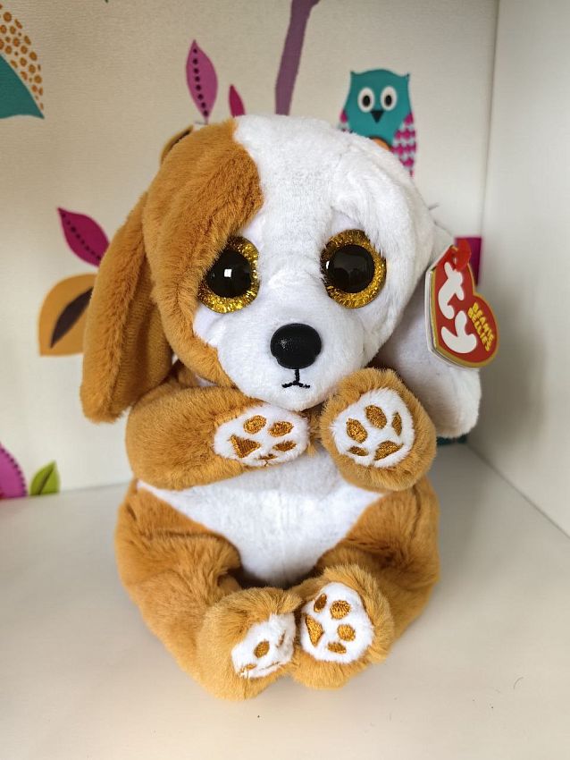 Мягкая игрушка Собачка Раглз, бело-коричневая, 15 см - N7 Мягкая игрушка Собачка Раглз, бело-коричневая, 15 см - фото N7