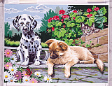 Картина по номерам Mariposa Два щенка, 40*50 см