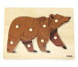 Пазл-вкладыш Viga Бурый медведь, 8 деталей, в пленке