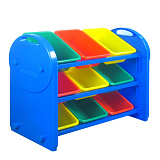 Стеллаж Superplastik детский, 9 секций, цветные или прозрачные контейнеры, 70х50х30 см