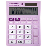 Калькулятор настольный Brauberg Ultra Pastel-12-PR, 192x143 мм, 12 разрядов, двойное питание, сиреневый