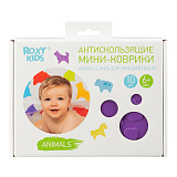 Антискользящие мини-коврики для ванны Roxy-Kids Animals, цвета в асс., с присосками, 10 шт.