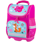 Ранец ЮнЛандия Wise Lovely Fox, 1 отделение, 3 кармана, устойчивое дно, 37x29х15 см, 16L