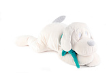 Мягкая игрушка Lapkin Собака, 60 см, белый/бирюзовый