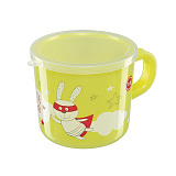 Кружка Happy Baby Trainig Cup, с ручкой и крышкой, 240 мл, Lime