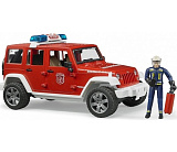 Внедорожник Bruder Jeep Wrangler Unlimited Rubicon, Пожарная с фигуркой