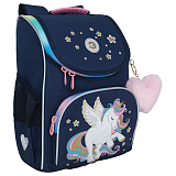Ранец Grizzly Alicorn, анатомическая спинка, с мешком для обуви, для девочек, 8L, 33х25х13 см