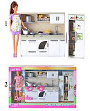 Игровой набор Defa Lucy Кукла с кухонным гарнитуром