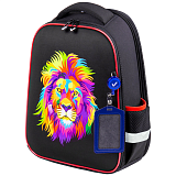 Ранец Brauberg Fit, Colorful lion, 2 отделения, 18L, 38х27х14 см